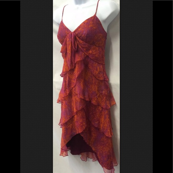 LAUNDRY SHELLI SEGAL Silk Tiered Lined Sleeveless - Picture 5 of 8